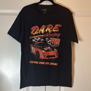 DARE Racing 83 Graphic Tee Black Car Shirt Keeping Kids Off‎ Drugs Size L